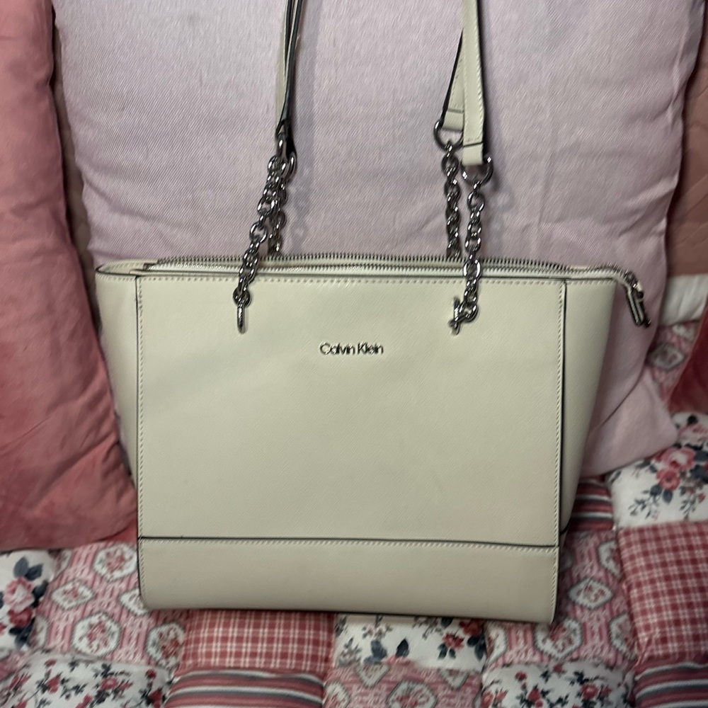 Calvin Klein Cream Shoulder Bag